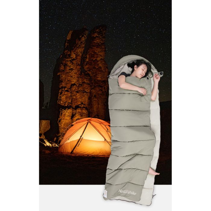 Спальник з капюшоном Naturehike M180 NH20MSD02, лівий, сірий