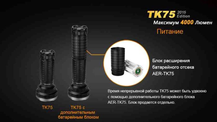 Ліхтар ручний Fenix TK75 U2 2015