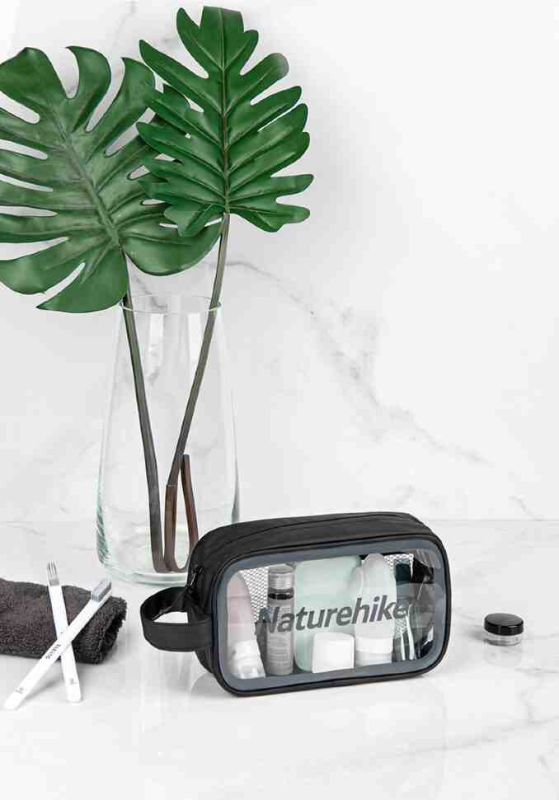 Косметичка портативна водонепроникна Naturehike NH20SN007, Розмір М, чорна прозора