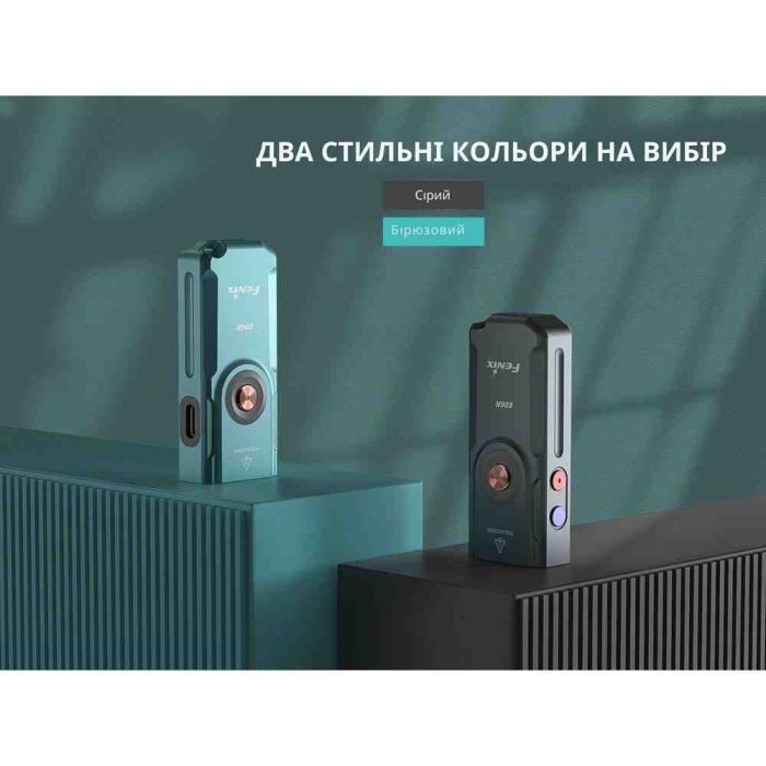 Ліхтар наключний Fenix E06R сірий