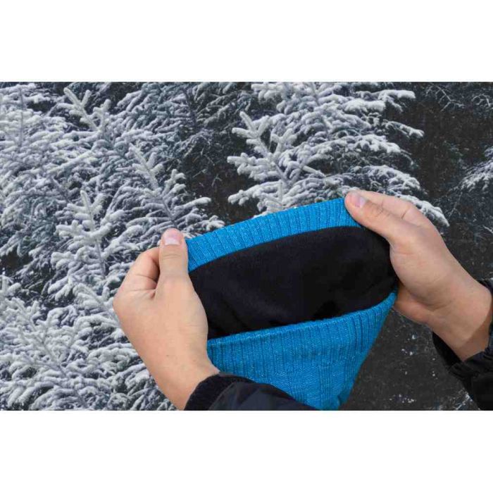 Водонепроникна шапка Dexshell Heathered Rib Knit Beanie, onesize (56-58 см), блакитний