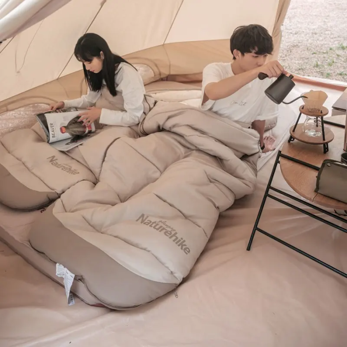 Спальний мішок з капюшоном Naturehike B400 NH21MSD11, правий, зелений +1°C