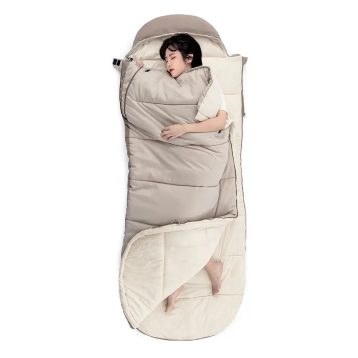 Спальний мішок з капюшоном Naturehike B400 NH21MSD11, правий, зелений +1°C