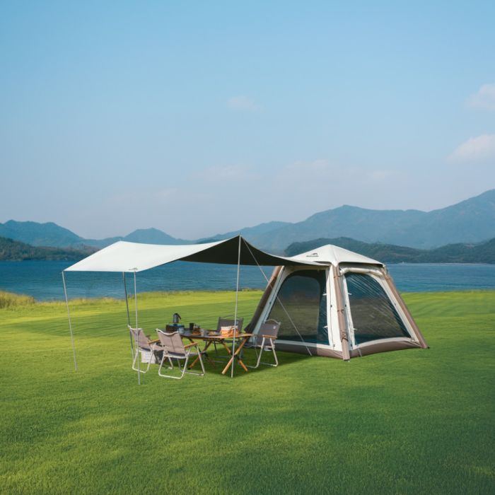 Намет чотиримісний автоматичний надувний із тентом Naturehike Ango CNK2550WS017, коричневий
