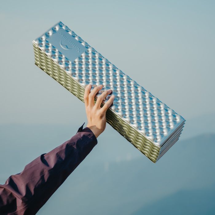 Килимок складаний подвійний IXPE Naturehike CNK2450WS044, алюмінієва плівка, 200x120х1,8 см, оливковий зелений