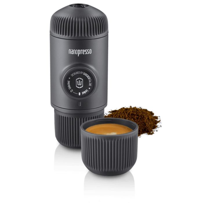 Портативна еспресо-кавоварка Wacaco Nanopresso сіра з чохлом