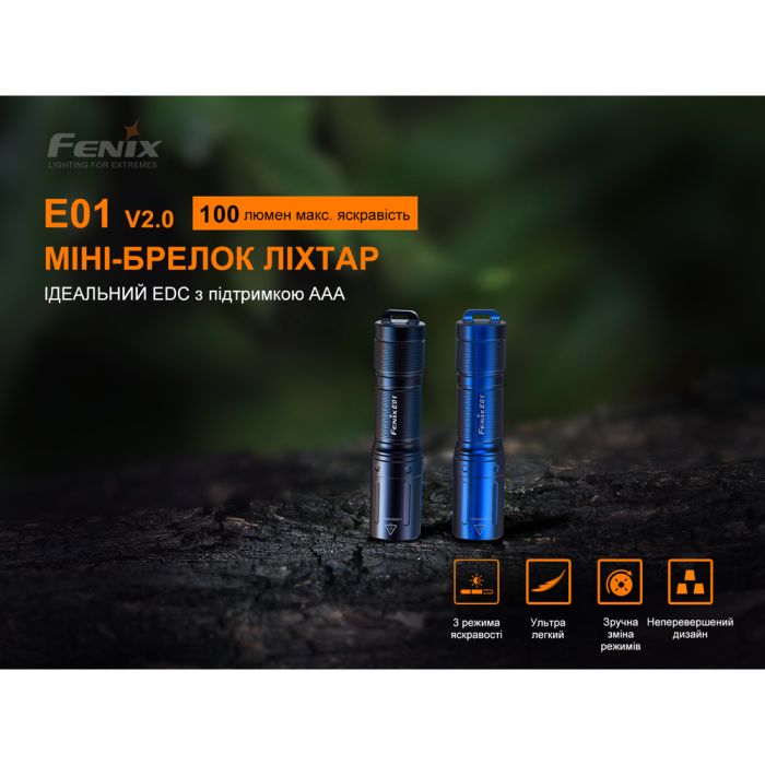 Ліхтар ручний Fenix E01 V2.0 блакитний
