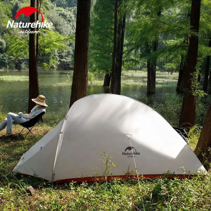 Намет надлегкий двомісний  з футпринтом Naturehike Cloud Up 2 Updated NH17T001-T, 210T, помаранчевий