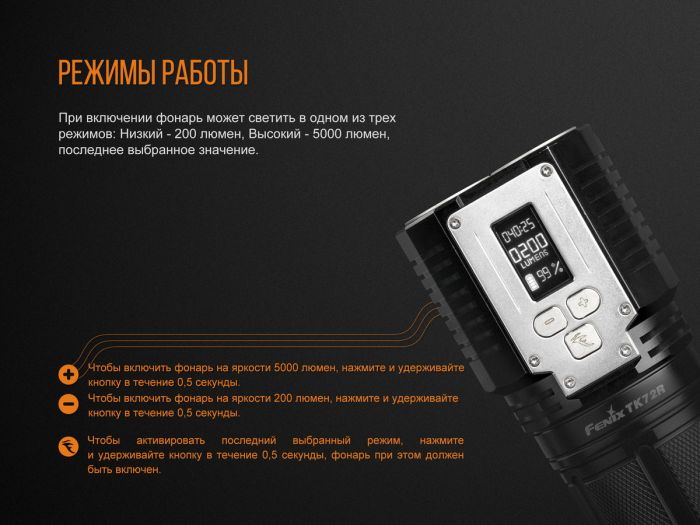 Ліхтар ручний Fenix TK72R 3 Cree XHP70