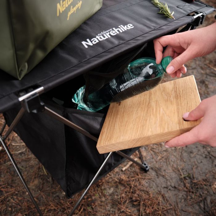 Стіл розкладний  з коробкою для зберігання Naturehike NH19JJ084, 1680D Oxford / алюміній, чорний