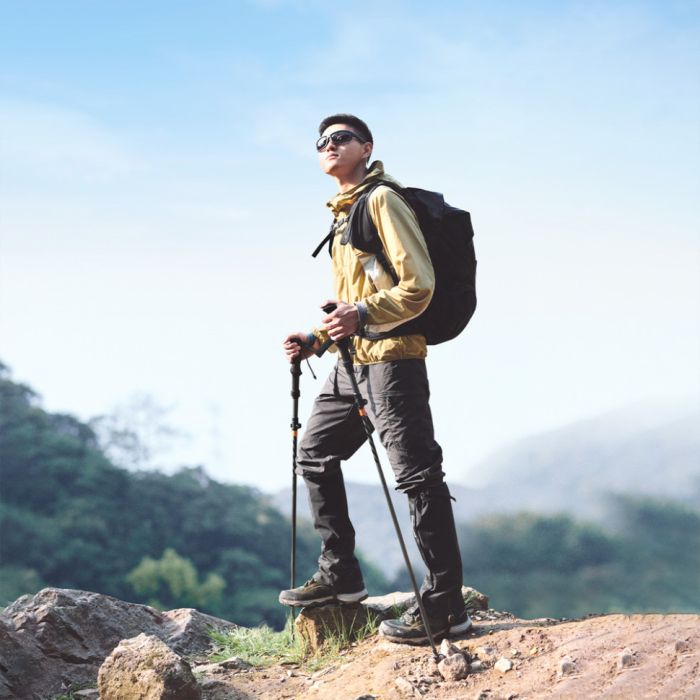 Трекінгова палиця Naturehike CNK2450DS013, 115-135 см, чорна