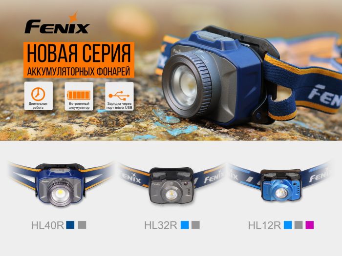 Ліхтар налобний Fenix HL12R блакитний