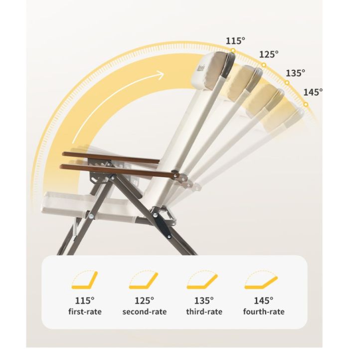 Крісло складане Naturehike CNK2550JJ012, сталь, бежевий