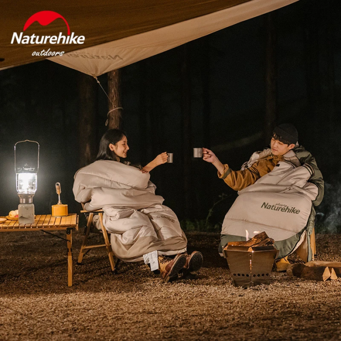 Спальний мішок з капюшоном Naturehike B400 NH21MSD11, правий, зелений +1°C