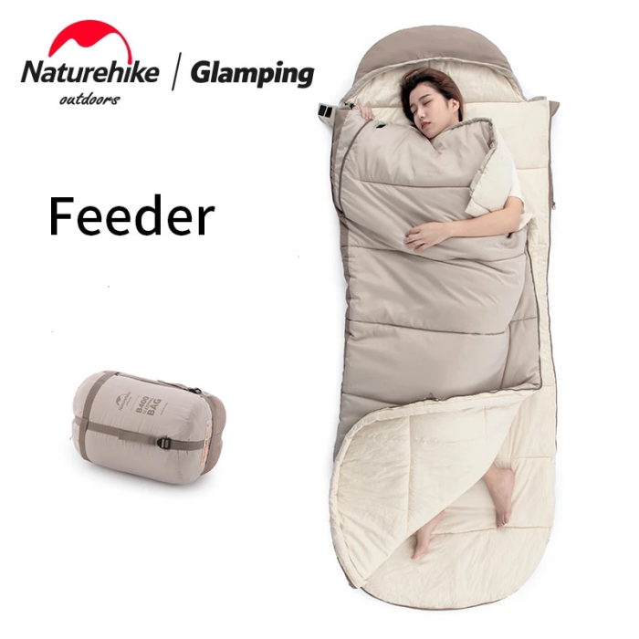 Спальний мішок з капюшоном Naturehike B400 NH21MSD11, бежевий +1°C
